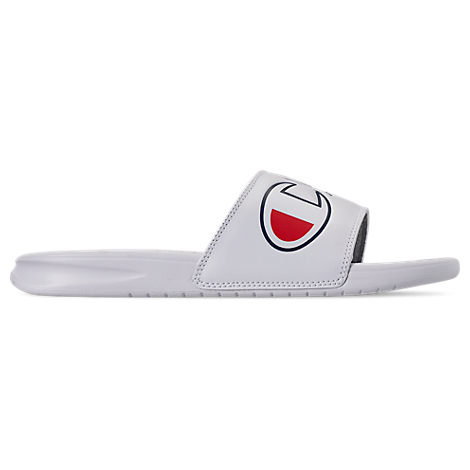 men's champion super slide split script slide sandals