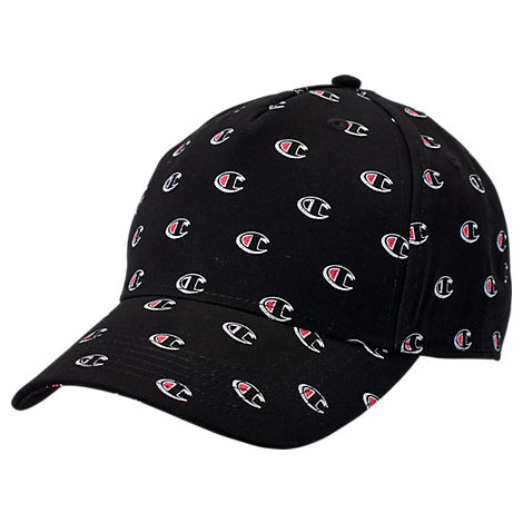 champion classic twill black strapback hat