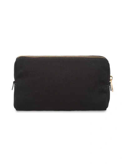 Shop Prada Logo Clutch In Nero+talco