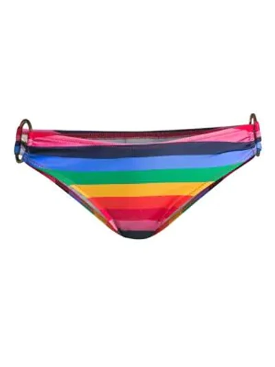 Shop Milly Barbados Bikini Bottom In Rainbow Stripe