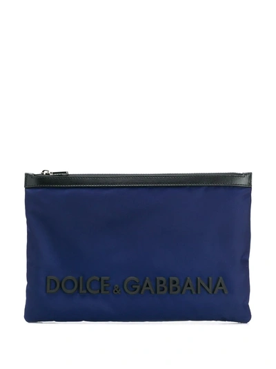 Shop Dolce & Gabbana Logo Clutch - Blue