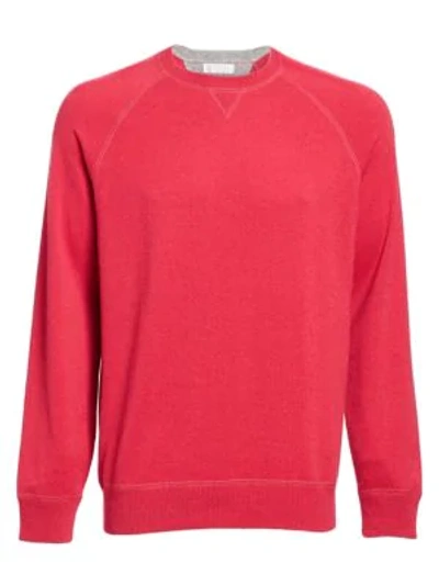 Shop Brunello Cucinelli Raglan Sleeve Sweatshirt In Strawberry