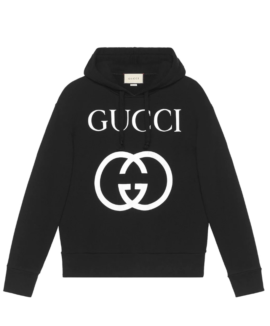 Gucci 男女同款 Logo印花连帽卫衣 In Black | ModeSens