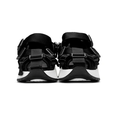 Shop Mm6 Maison Margiela Black Safety Strap Platform Sandals In T8013 Black