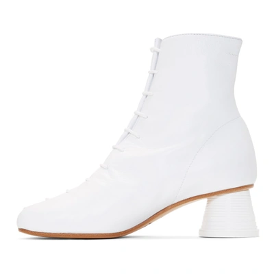 Shop Mm6 Maison Margiela White Lace Up Ankle Boots