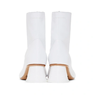 Shop Mm6 Maison Margiela White Lace Up Ankle Boots
