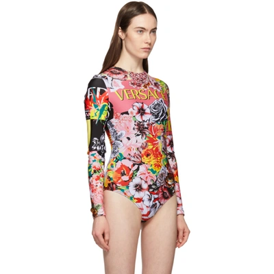 Shop Versace Multicolor Floral Mania Bodysuit