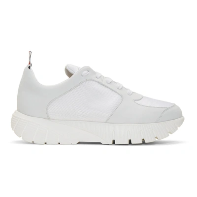 Shop Thom Browne White Raised Sneakers In 100 White
