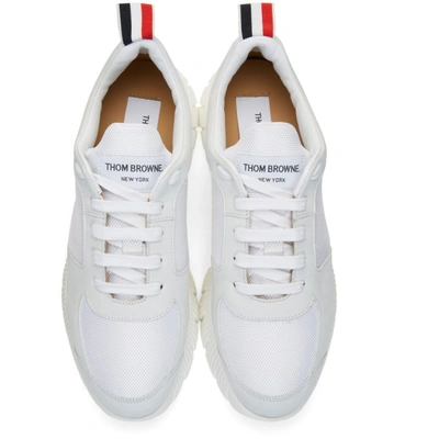 Shop Thom Browne White Raised Sneakers In 100 White