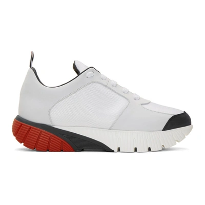 Shop Thom Browne White Raised Sneakers In 100 White