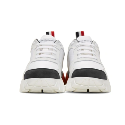 Shop Thom Browne White Raised Sneakers In 100 White