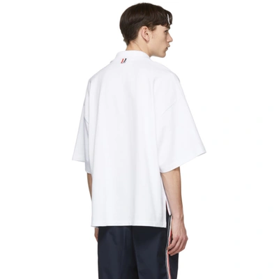 Shop Thom Browne White Oversized Classic Polo