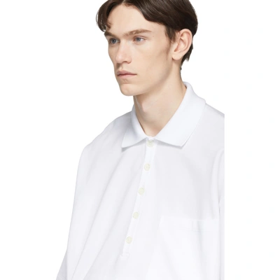 Shop Thom Browne White Oversized Classic Polo