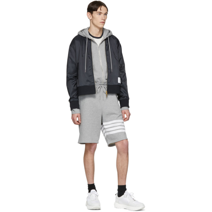 Thom Browne Grey 4-bar One-piece Gnome Sweatsuit In 055 Lightgr | ModeSens