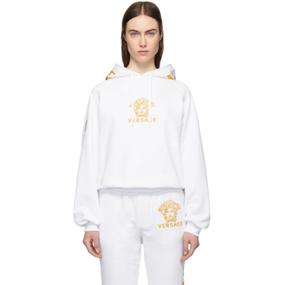 Shop Versace White Medusa Hoodie In A93a White