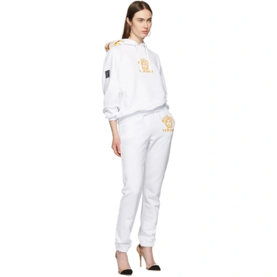 Shop Versace White Medusa Hoodie In A93a White