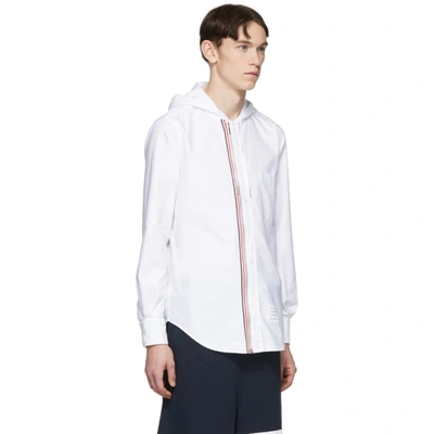 Shop Thom Browne White Zip-front Oxford Shirt In 100 White