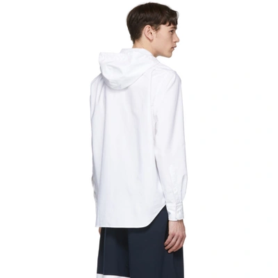 Shop Thom Browne White Zip-front Oxford Shirt In 100 White