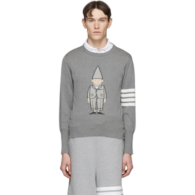 Shop Thom Browne Grey 4-bar Gnome Sweater In 035 Med Gre