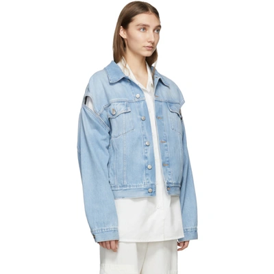 Shop Mm6 Maison Margiela Blue Denim Convertible Jacket