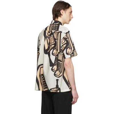 Shop Maison Margiela White And Beige Telephone Shirt In 001swtnublk