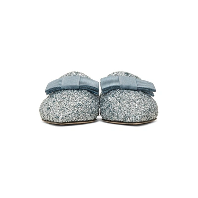 Shop Jimmy Choo Silver Galaxy Glitter Slippers