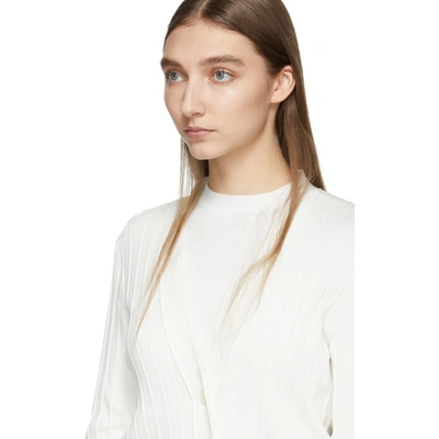 Shop Thom Browne White Trompe Loeil Pleated Cardigan In 100 White