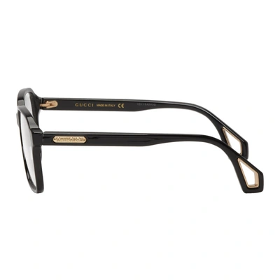 Shop Gucci Black Large Square Glasses