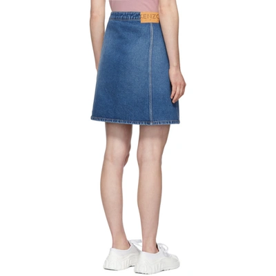 Shop Kenzo Blue Zip Miniskirt In 78 - Ink