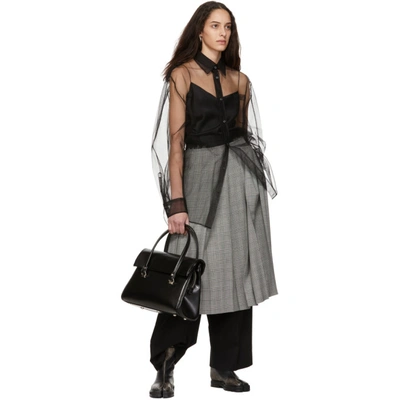 Shop Maison Margiela Black Cotton Asymmetric Trousers In 900 Black
