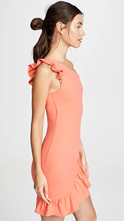 Shop Susana Monaco Ruffle Dress In Pink Grapefruit