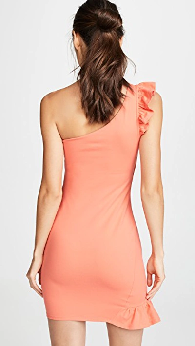 Shop Susana Monaco Ruffle Dress In Pink Grapefruit