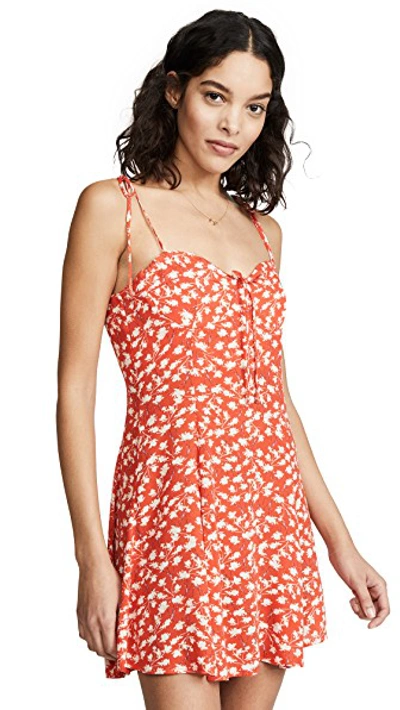 Shop Blue Life Sienna Corset Mini Dress In Tossed Floral Red
