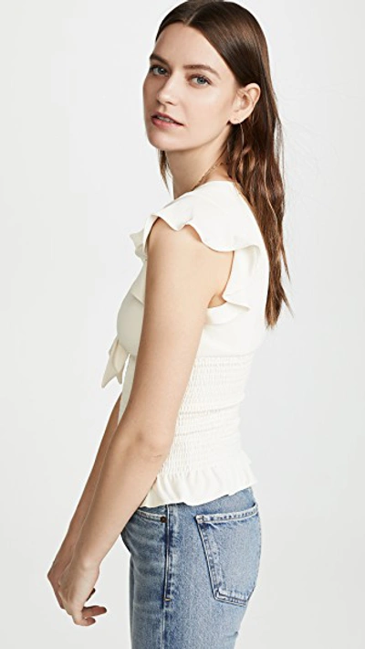 Shop Amanda Uprichard Ember Smocked Top In Ivory