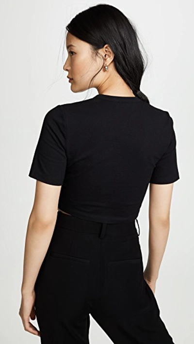 Shop Alexander Wang T Compact Jersey Snap Top In Black