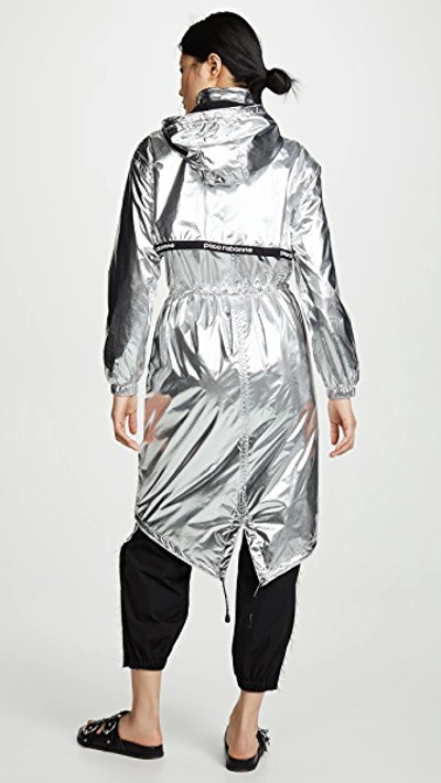 Shop Paco Rabanne Hooded Sport Parka In Silver