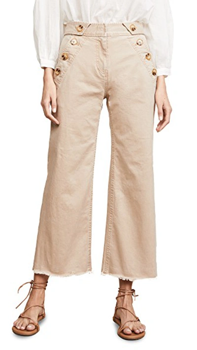 Shop Derek Lam 10 Crosby Slim Culotte Pants In Khaki