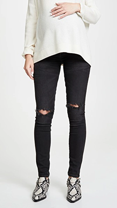 Shop Citizens Of Humanity Maternity Rocket Over The Belly Jeans In Distressed Darkness