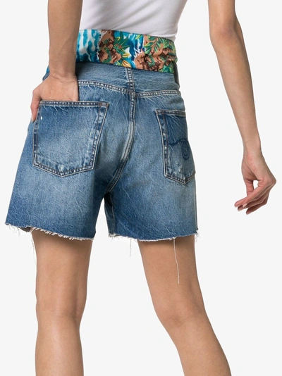 Shop R13 Jasper Tie-waist Denim Shorts In Jasper W Rips