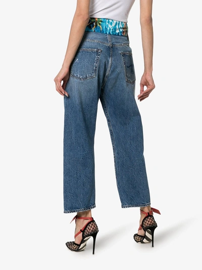 Shop R13 Jasper Tie Waist Wide-leg Jeans In 102 - Blue