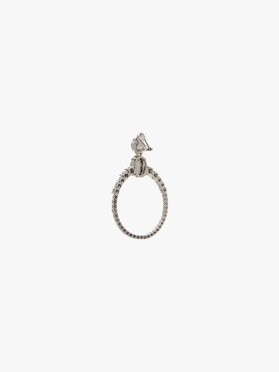 Shop Miu Miu Silver Tone Crystal Hoop Earrings