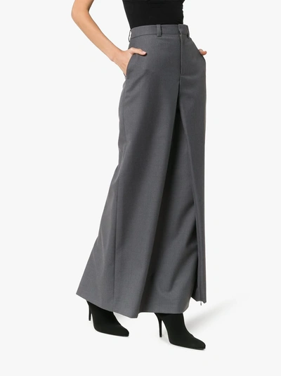 Shop Y/project Trouser Front Wool Blend Maxi Skirt In Grey