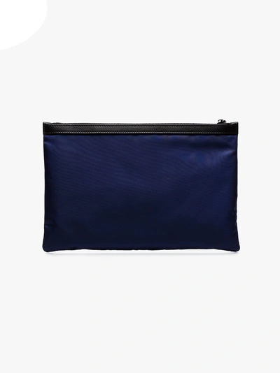 Shop Dolce & Gabbana Logo Patch Pouch In Blue