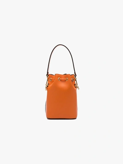 Shop Fendi Mon Tresor Mini Bucket Bag In Orange