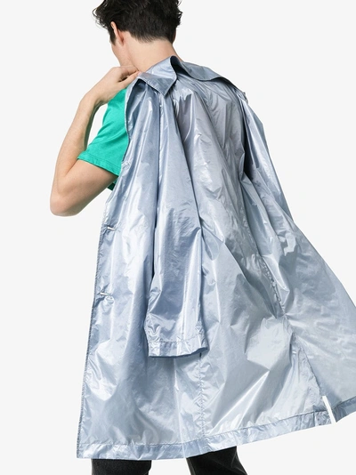 Shop Raf Simons 3b Single Breasted Raincoat In Grey