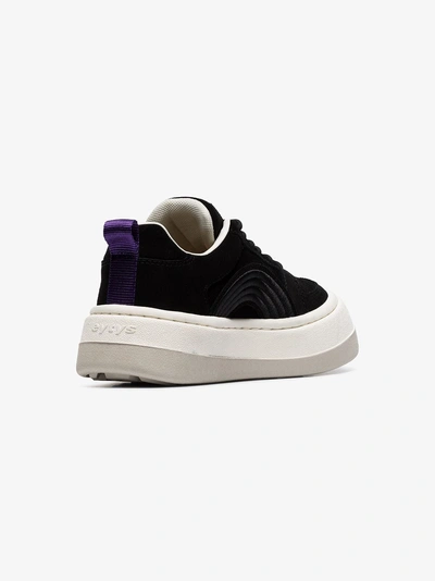 Shop Eytys Black Sonic Chunky Low-top Suede Sneakers