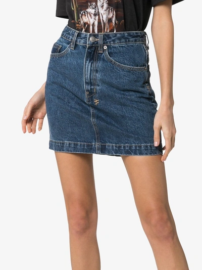 Shop Ksubi Super X Denim Mini Skirt In Blue