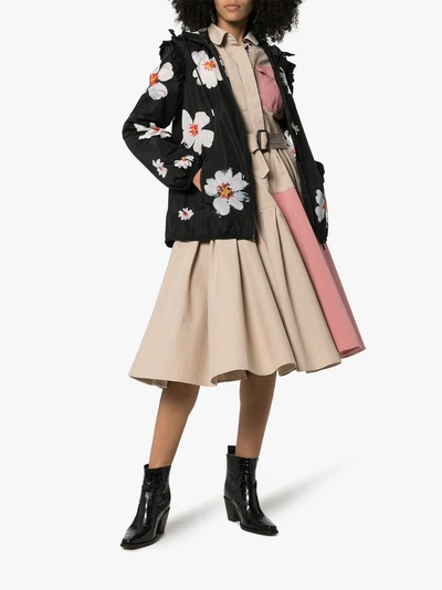Shop Moncler Genius 4 Moncler Simone Rocha Snow Flower Hooded Jacket In Black