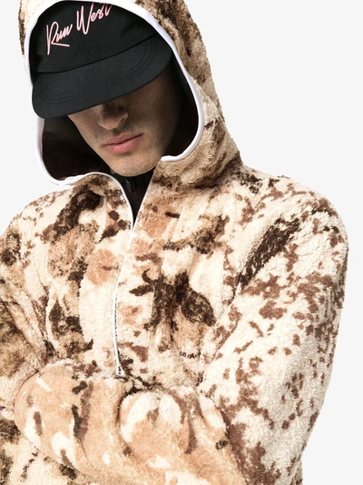 Shop Alyx 1017  9sm Printed Hooded Fleece Jacket In Beige