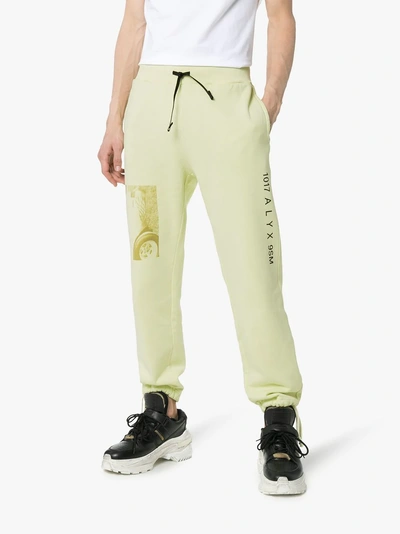Shop Alyx 1017  9sm Printed Image Contrast Drawstring Sweatpants In Yellow
